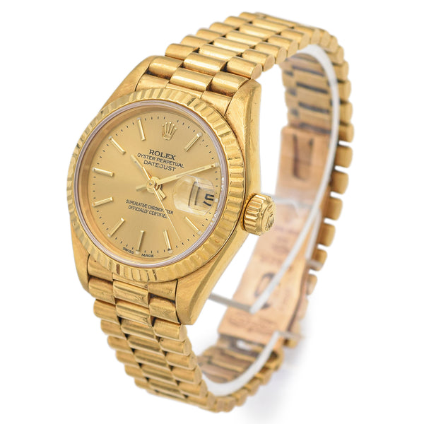 1989 Rolex President 18K Gold Automatic Women's Watch Ref. 69178 +Box Paper 1/2