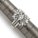 Vintage Platinum & 14K Gold 2.57 TCW Diamond Enhancer Guard Ring Set