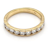 Vintage 14K Yellow Gold 1.32 TCW Diamond Semi Eternity Band Ring