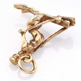 Vintage 14K Yellow Gold Ski Racer Charm Pendant