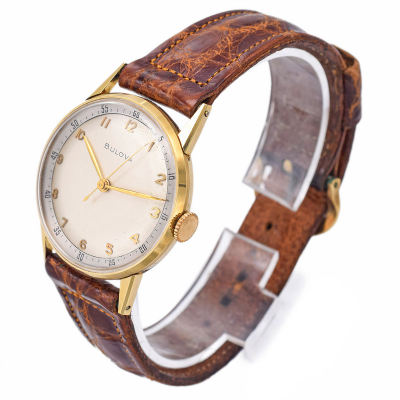 Vintage 1950s Bulova 14K Gold 21 Jewels Cal. 10BMC Hand Wind Men's Watch