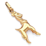 Vintage 18K Yellow Gold Deer Animal Charm Pendant