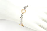 Pianegonda Italy Sterling Silver & 18K Gold Lovesick Anchor Link Bracelet