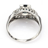 Vintage Platinum Sapphire & 0.52 TCW Diamond Band Ring