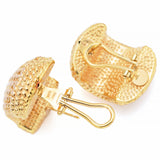 Vintage H.W. BURDICK CO. 14K Yellow Gold Italy Cable Omega Back Drop Earrings