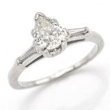 Vintage 14K White Gold 0.63 Ct Diamond Three-Stone Band Ring