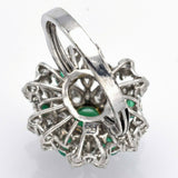 Vintage Platinum 2.09 TCW Emerald & 3.36 TCW Diamond Cocktail Ring