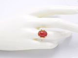Ming's Vintage 14K Yellow Gold Red Coral & Sea Pearl Band Ring