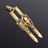 Vintage 14K Yellow Gold Ski Charm Pendant 1.1 Grams