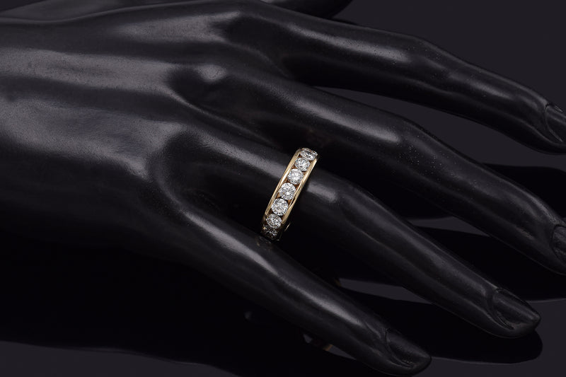 Vintage 14K Yellow Gold 3.91 TCW Diamond Eternity Band Ring