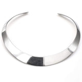 Vintage Sterling Silver Flat Collar Choker Necklace