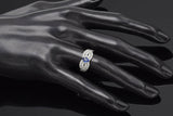 Vintage Platinum Sapphire & 0.72 TCW Diamond Band Ring 5.3 Grams Size 5