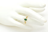 Vintage 18K Yellow Gold Green Spinel & Diamond Band Ring Size 5.25