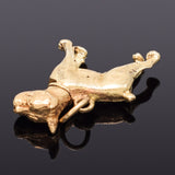 Vintage 14K Yellow Gold Boxer Dog Bobble Charm Pendant 3.7 Grams