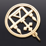 Vintage James Avery 14K Gold Retired Cross & Candle Circle Pendant 4.7 Grams