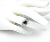 Vintage Platinum Sapphire & 0.52 TCW Diamond Band Ring