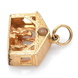 Vintage 14K Yellow Gold 3D Nativity Charm Pendant