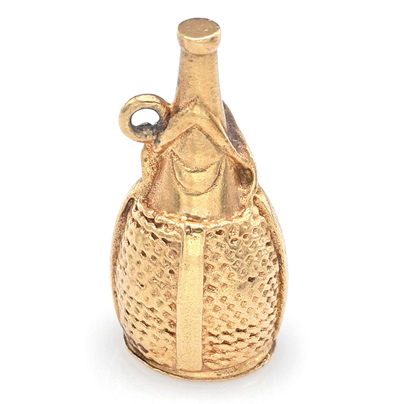 Vintage 14K Yellow Gold Wine Bottle Charm Pendant