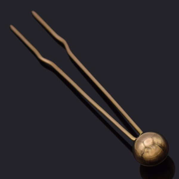 Vintage 14K Yellow Gold Ball Hair Pin