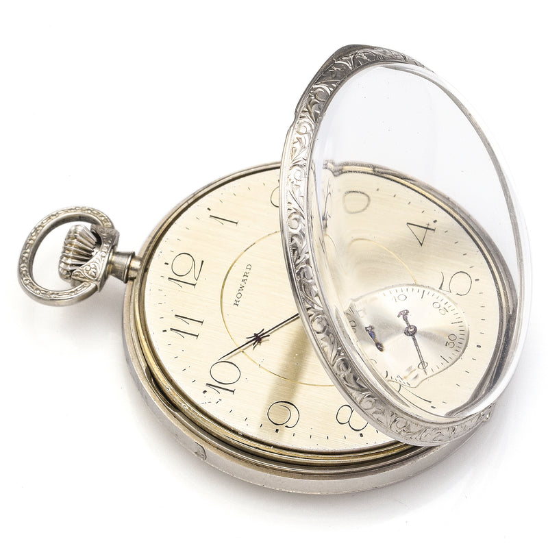 Antique 1912 Howard 14K White Gold 17 Jewels Size 12 Pocket Watch