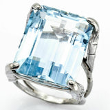 Vintage 14K White Gold 24.63 Carats Aquamarine & Diamond Ring