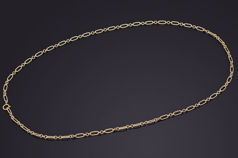 Estate 14K Yellow Gold Paperclip Chain Necklace 4.5 mm 19.6 Grams 27 Inches