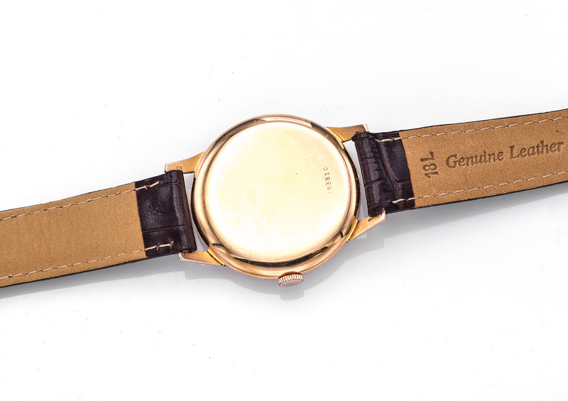Vintage Zenith 18K Rose Gold Jumbo Case Hand Wind Men's Watch