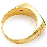 Vintage 14K Yellow Gold Green Jade Saddle Band Ring 3.3 Grams Size 5.25