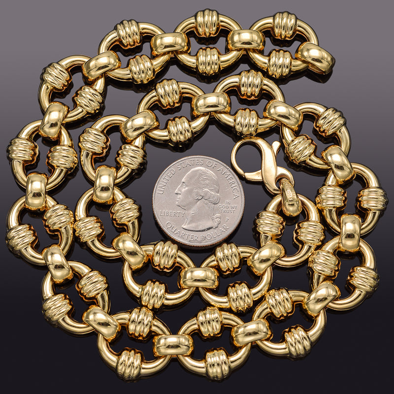 ORO 14K Yellow Gold Chunky Oval Cable Chain Necklace 51.1 Grams 17.5 Inches