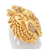 Vintage 14K Yellow Gold Sea Pearl Scallop Shell Cage Charm Pendant