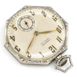 Antique 1921 Howard 14K White Gold 17 Jewels Size 10 Pocket Watch