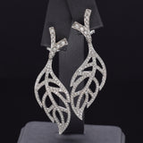 Vintage 18K White Gold 6 TCW Diamond Pendant Brooch & Drop Earrings Set G/H VS
