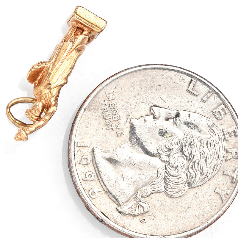 Vintage 14K Yellow Gold Statue of Liberty Charm Pendant