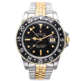 Vintage Rolex GMT Master 14K Gold/SS Automatic Men's Date Watch 40 mm Ref 16753