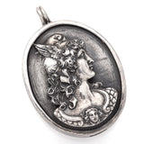 Vintage Henryk Winograd HW 999 Fine Silver Repoussé Athena Pendant
