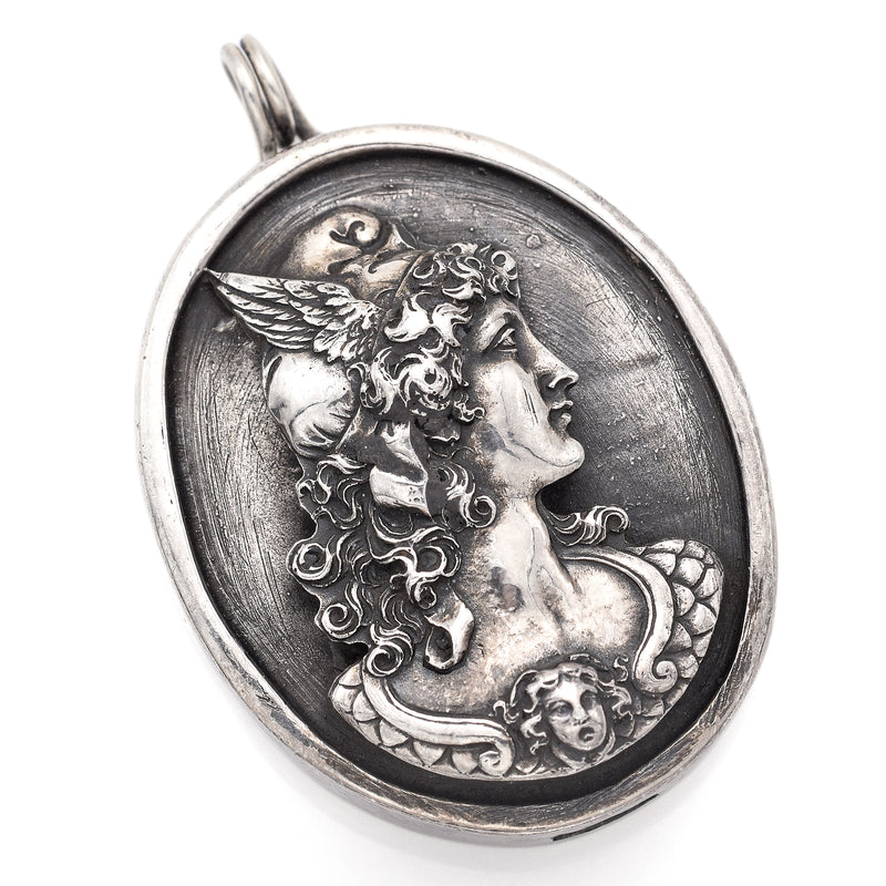 Vintage Henryk Winograd HW 999 Fine Silver Repoussé Athena Pendant