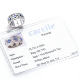 Carelle 18K Gold 1.70TCW Sapphire & 0.72TCW Diamond Band Ring with Card 13.5G
