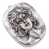 Vintage Henryk Winograd HW 999 Fine Silver Repoussé Woman Maiden Pendant