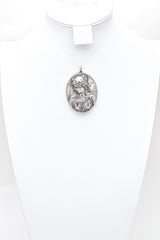 Vintage Henryk Winograd HW 999 Fine Silver Repoussé Woman Primavera Pendant Large