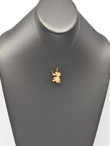 Vintage 14K Yellow Gold Ruby Elephant Charm Pendant