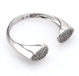 Estate 14K White Gold Pavé Diamond Open Band Ring