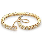 Vintage 14K Yellow Gold 10.08 TCW Diamond Tennis Bracelet