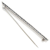 Antique Art Deco Platinum Sapphire Bar Brooch Pin