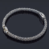 LAGOS Enso Sterling Silver Diamond Circle Caviar Bracelet 6 mm