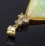 Vintage 14K Yellow Gold Opal & 0.54 TCW Diamond Pendant 5.2 Grams 31.8 x 20.9 mm