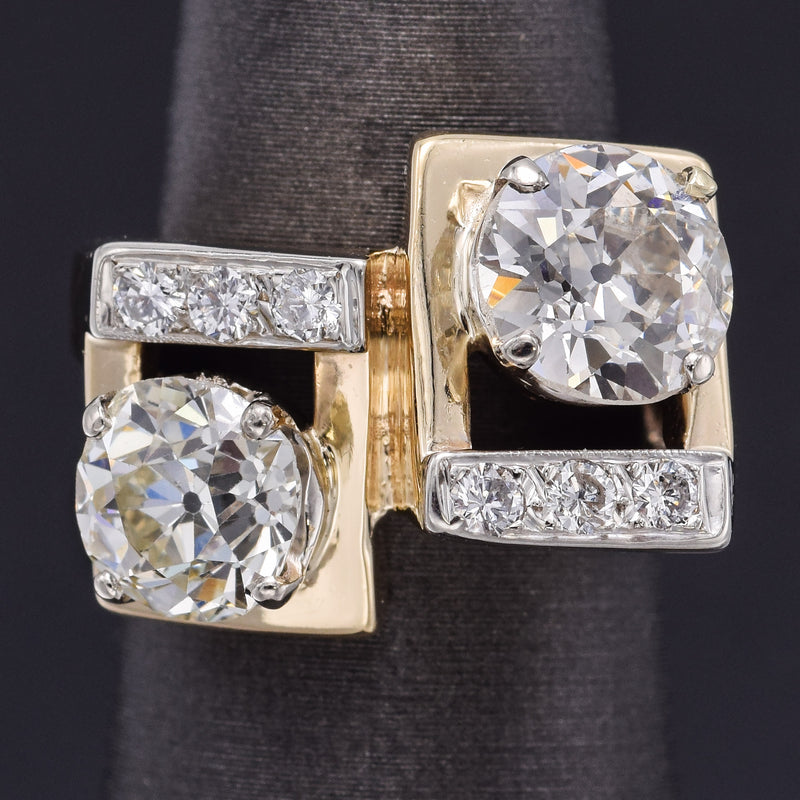 Estate 18K Yellow Gold 3.68 TCW Diamond Ring 8.6 Grams Size 4.5