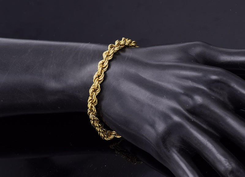 Vintage Tiffany & Co 18K Yellow Gold Rope Chain Bracelet 13.4 Grams