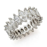 Vintage Platinum 3.72 TCW Diamond Marquise Eternity Band Ring + Box Size 5.25