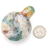 Antique Chinese Multi-Color Peking Glass & Jade Cap Snuff Bottle 86.2 Grams