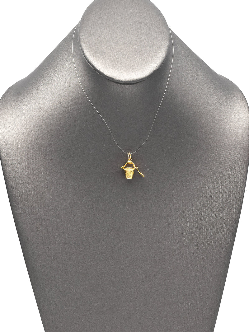 Vintage 14K Yellow Gold Cape Cod Beach Bucket Shovel Charm Pendant